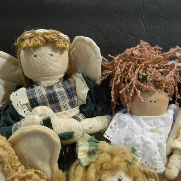 Lot of 10 Angel Tabletop Shelf Sitters Primitive Vintage Country - Picture 3 of 6